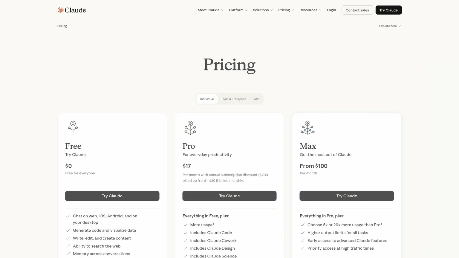 Claude pricing and usage limits