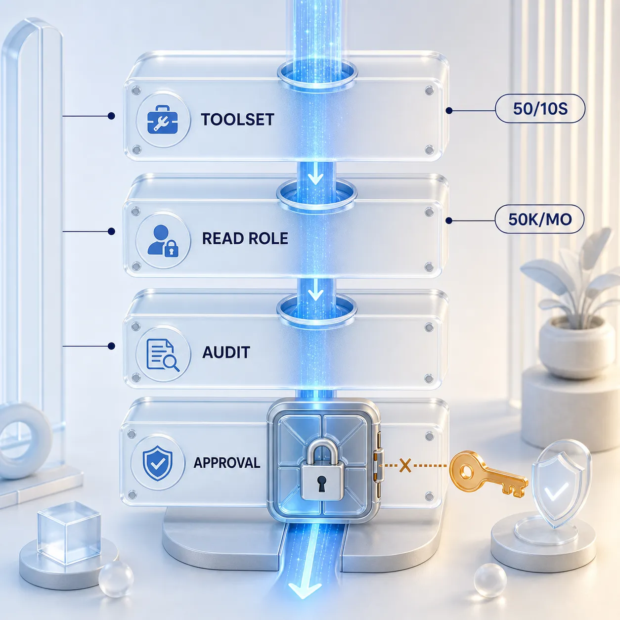The four-layer guardrail stack for a production Datadog MCP connection