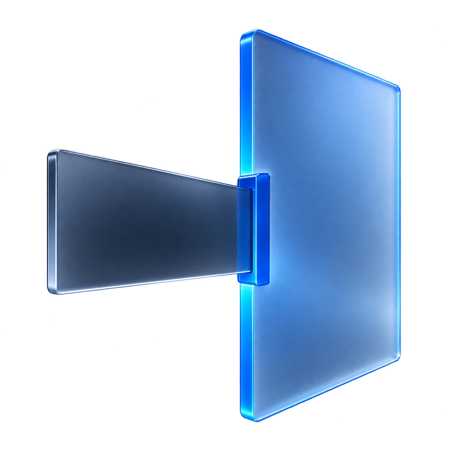 A glass tile held at a precise permission boundary.